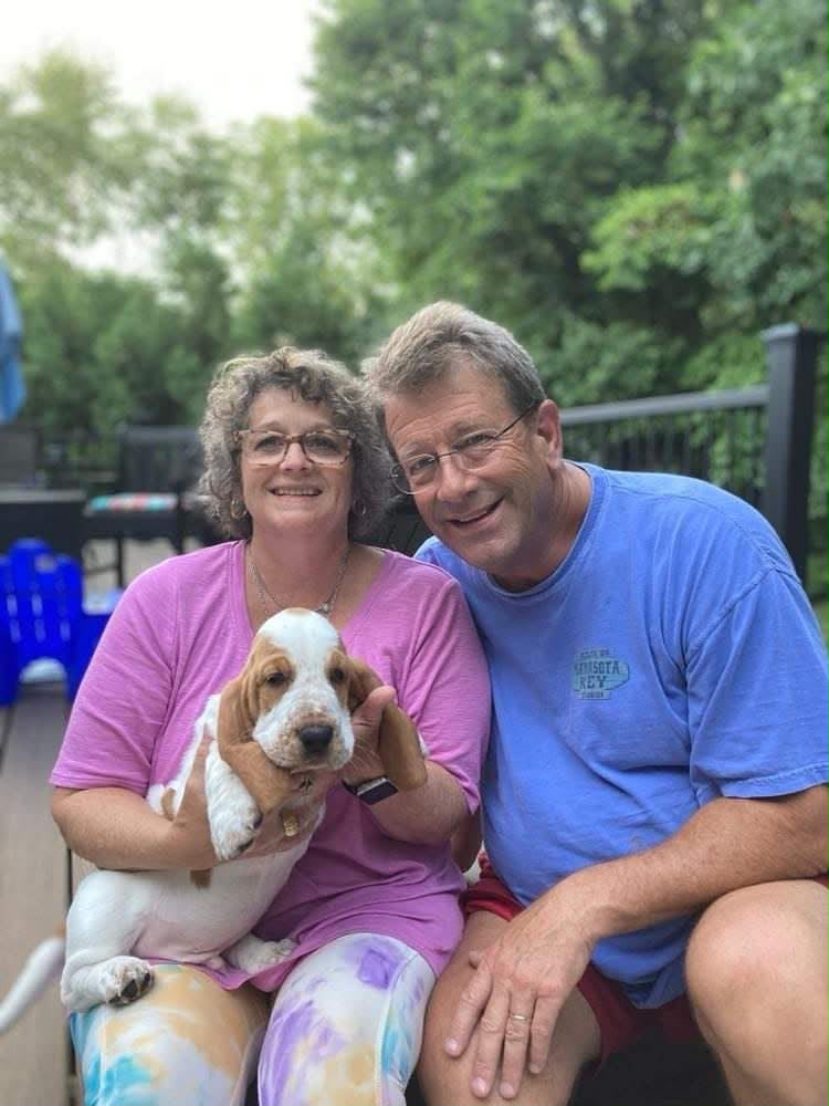 Tom & Rosalie Vance with their basset hound