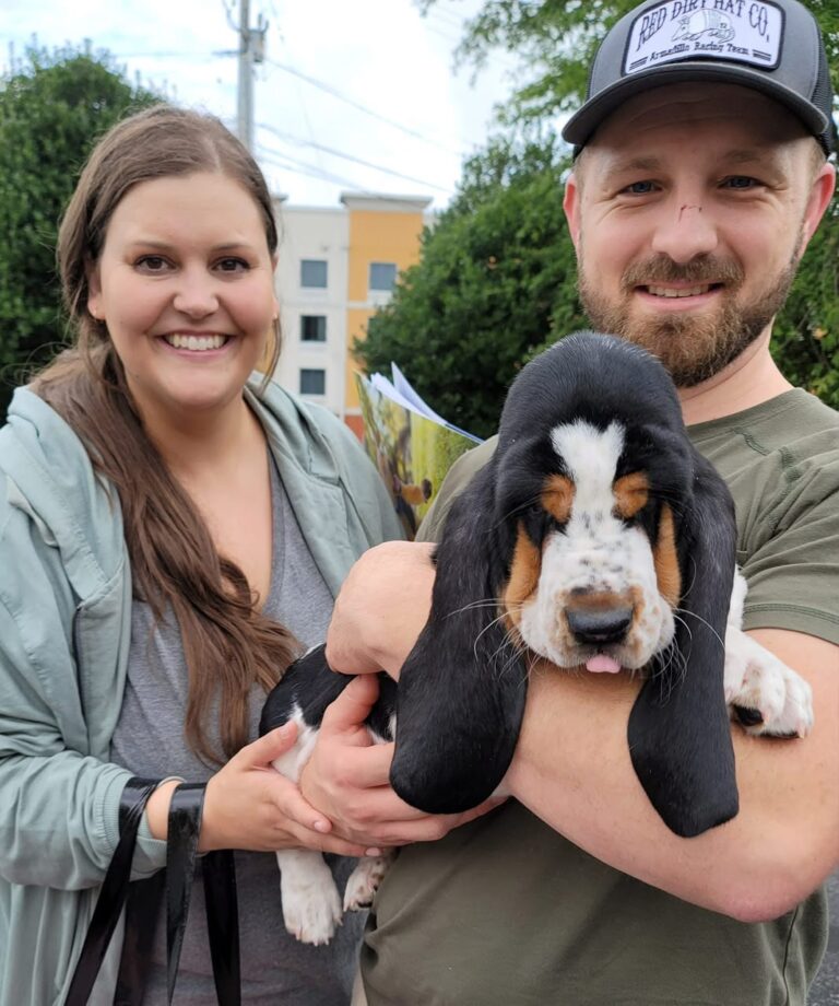 Bianca Tomlin with their basset hound